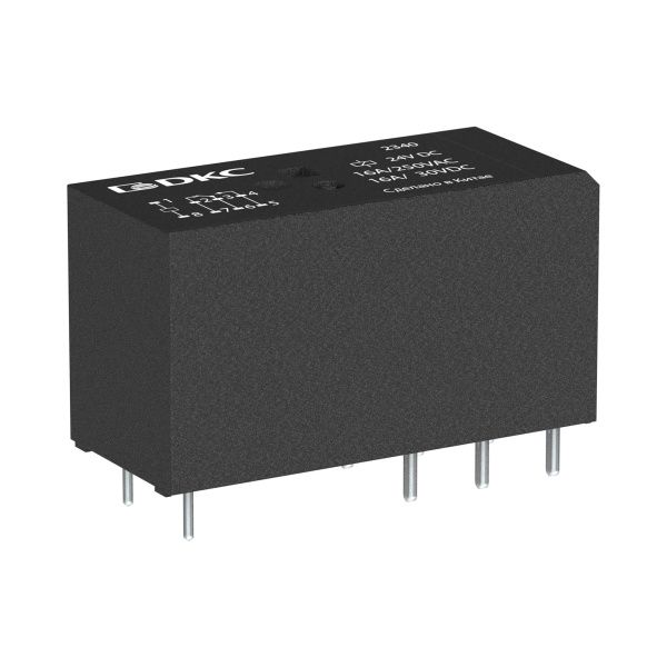 Реле миниатюрное низкопрофильное, 2CO, ком. ток 8А, AgSnO2, напряжение 24V AC Реле миниатюрное низкопрофильное, 2CO, ком. ток 8А, AgSnO2, напряжение 24V AC