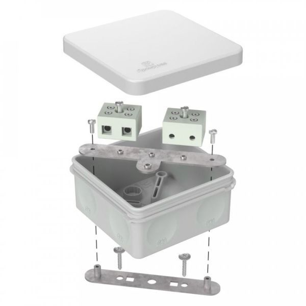 Коробка огнестойкая для о/п двухкомпонентная 60-0210-FR10.0-4 Е15-Е120 RAL7035 80х80х40 Коробка огнестойкая для о/п двухкомпонентная 60-0210-FR10.0-4 Е15-Е120 RAL7035 80х80х40