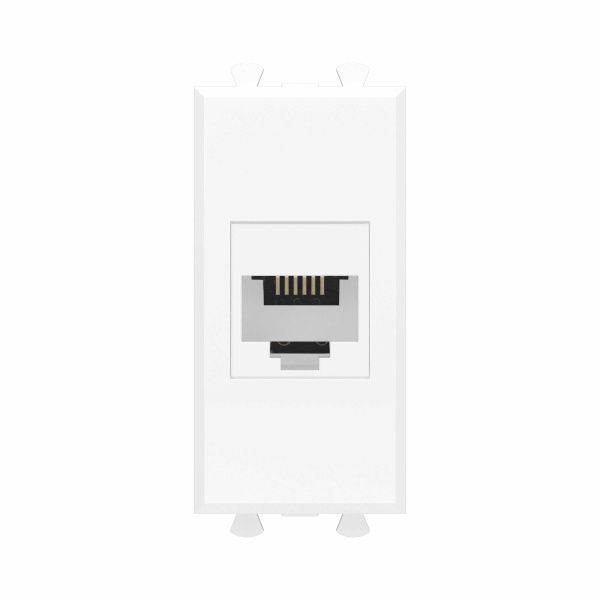 Телефонная розетка RJ-12 без шторки модульная, Avanti, белое облако, 1 модуль Телефонная розетка RJ-12 без шторки модульная, Avanti, белое облако, 1 модуль