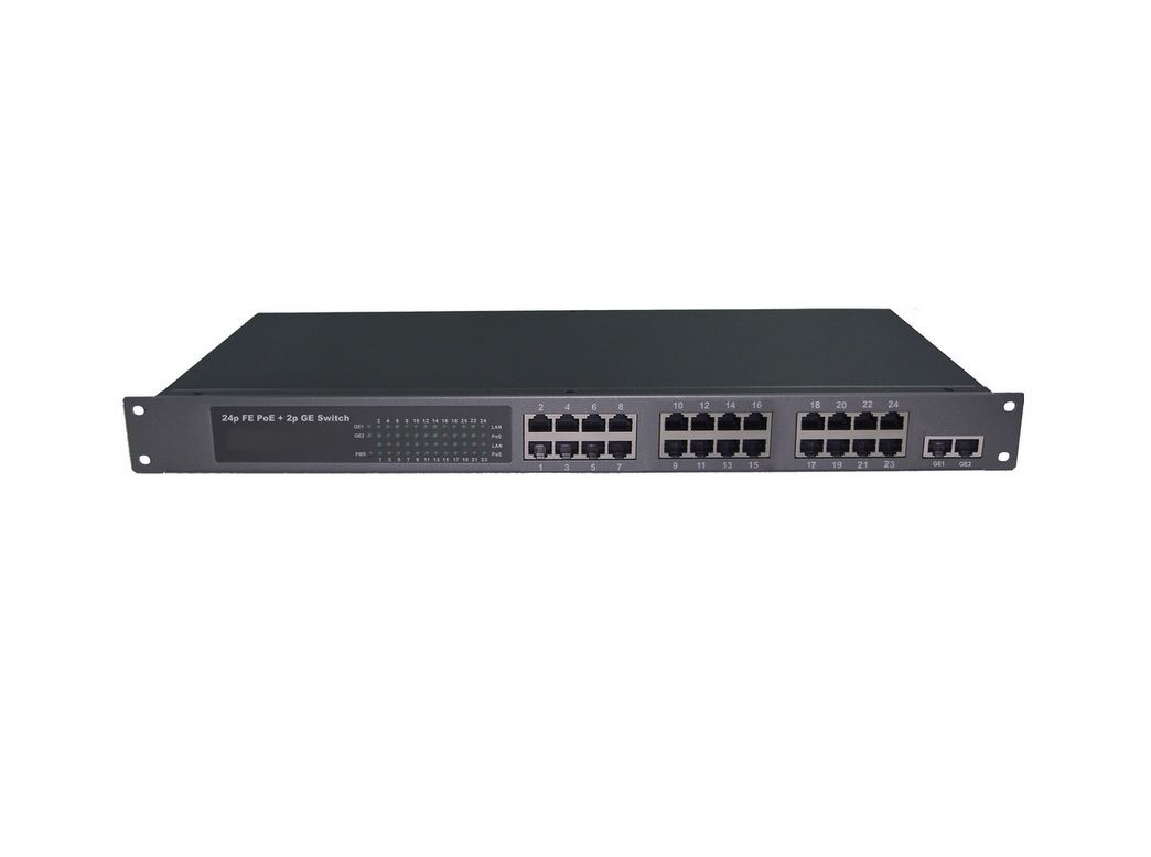 Мощный PoE коммутатор Fast Ethernet на 26 портов 400W