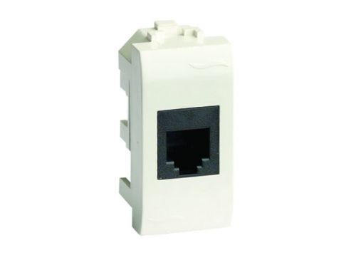 Ком.роз. RJ45 кат.5e экран., 8P8C, Brava, белая, 1мод Ком.роз. RJ45 кат.5e экран., 8P8C, Brava, белая, 1мод