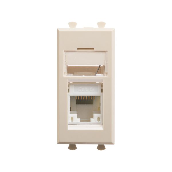 Компьютерная розетка RJ-45 модульная, кат.6А, Avanti, ванильная дымка, 1 модуль Компьютерная розетка RJ-45 модульная, кат.6А, Avanti, ванильная дымка, 1 модуль