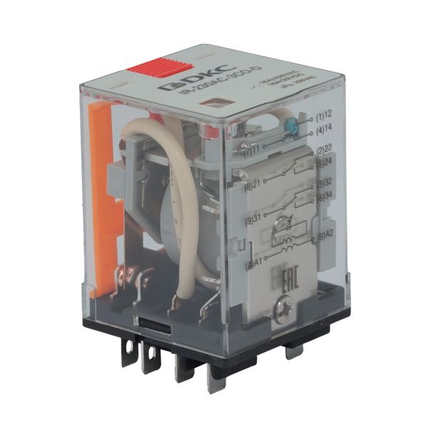 Реле миниатюрное силовое, 3CO, ком. ток 16А, AgSnO2, напряжение 24V AC, опция: тест-кнопка+светодиод Реле миниатюрное силовое, 3CO, ком. ток 16А, AgSnO2, напряжение 24V AC, опция: тест-кнопка+светодиод