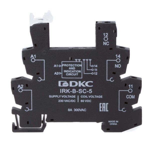 Колодка ультратонкая для реле серии RIS, вх. напр. 230V AC/DC, винт. клеммы Колодка ультратонкая для реле серии RIS, вх. напр. 230V AC/DC, винт. клеммы