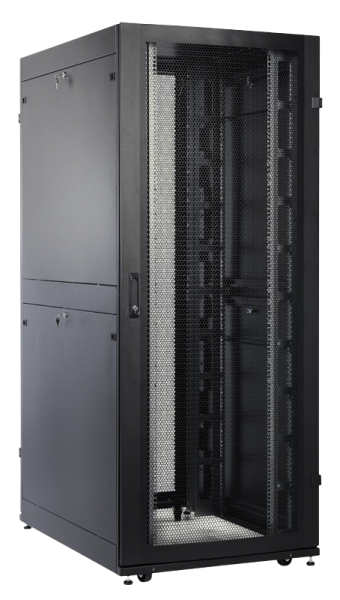 Шкаф серверный ПРОФ напольный 48U (800x1200) дверь перфор. 2 шт., черный, в сборе Шкаф серверный ПРОФ напольный 48U (800x1200) дверь перфор. 2 шт., черный, в сборе