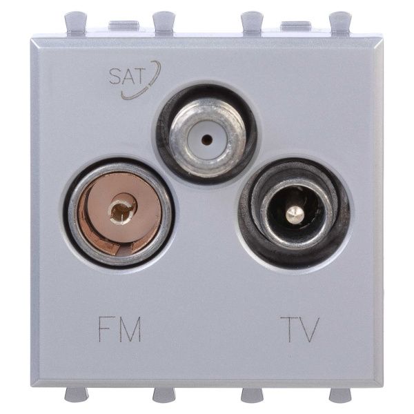 Розетка TV-FM-SAT модульная, Avanti, закаленная сталь, 2 модуля Розетка TV-FM-SAT модульная, Avanti, закаленная сталь, 2 модуля