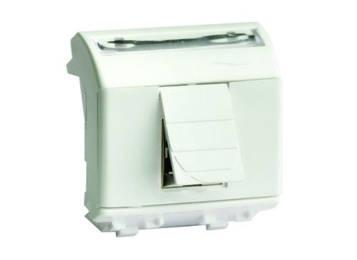 Компьютерная розетка RJ-45, кат.5Е (разъем АМР), слон.кость, 2мод. Компьютерная розетка RJ-45, кат.5Е (разъем АМР), слон.кость, 2мод.