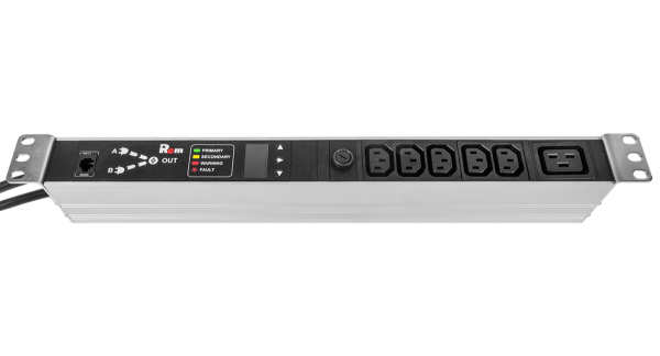 Блок розеток Rem-16 с АВР, 1×16A, 5C13, C19, подкл к контроллеру R-2MC по Modbus, 2 шнура 1,8м Блок розеток Rem-16 с АВР, 1×16A, 5C13, C19, подкл к контроллеру R-2MC по Modbus, 2 шнура 1,8м