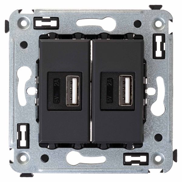 USB зарядное устройство в стену 2.1 А, Avanti, черный матовый USB зарядное устройство в стену 2.1 А, Avanti, черный матовый