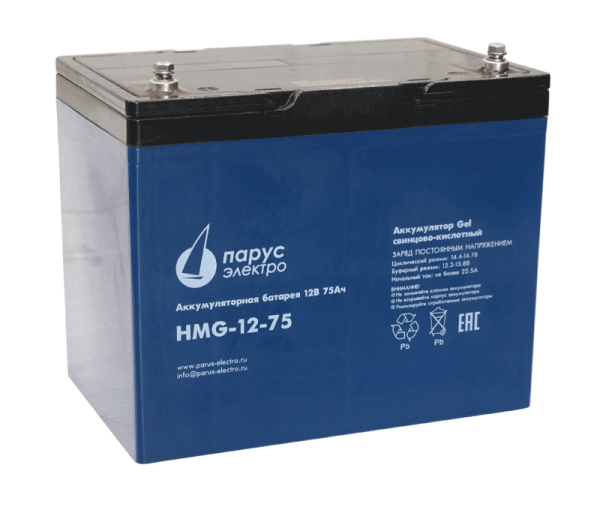 HMG-12-75 гелевая аккумуляторная батарея 12 В / 75 Ач HMG-12-75 гелевая аккумуляторная батарея 12 В / 75 Ач