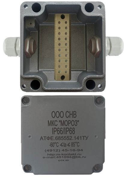 МКС "Мороз", 2ВК, с датчиком вскрытия корпуса (тампером), IP66/IP68, серый МКС "Мороз", 2ВК, с датчиком вскрытия корпуса (тампером), IP66/IP68, серый