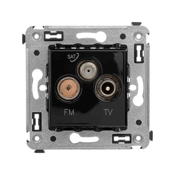 Розетка TV-FM-SAT в стену, Avanti, черный квадрат Розетка TV-FM-SAT в стену, Avanti, черный квадрат