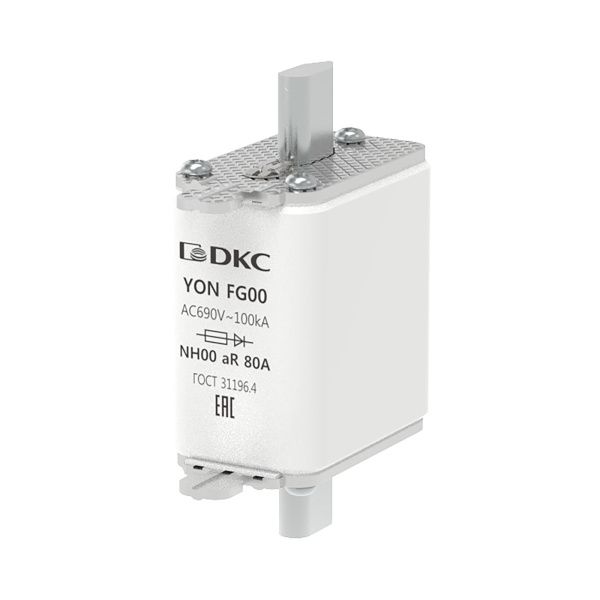 Предохранитель YON ножевого типа FG00 80А 690V характеристика aR Предохранитель YON ножевого типа FG00 80А 690V характеристика aR