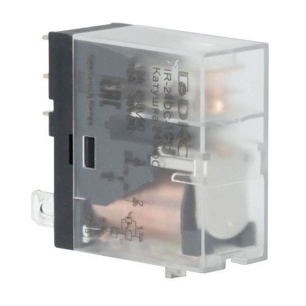 Реле миниатюрное промышленное, 1CO, ком. ток 12А, AgSnO2, напряжение 12V AC, опция: светодиод Реле миниатюрное промышленное, 1CO, ком. ток 12А, AgSnO2, напряжение 12V AC, опция: светодиод