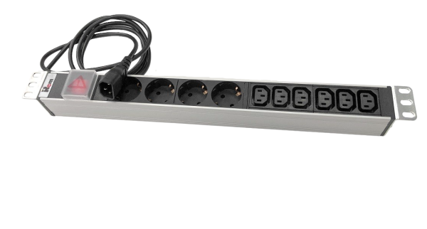 Гор блок розеток Rem-10, 1×10A, выкл, 4S, 6C13, 19", шнур 1,8м C14 Гор блок розеток Rem-10, 1×10A, выкл, 4S, 6C13, 19", шнур 1,8м C14