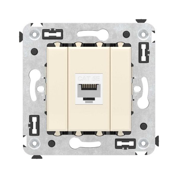 Компьютерная розетка RJ-45 без шторки в стену, кат.5е одинарная, Avanti, ванильная дымка Компьютерная розетка RJ-45 без шторки в стену, кат.5е одинарная, Avanti, ванильная дымка