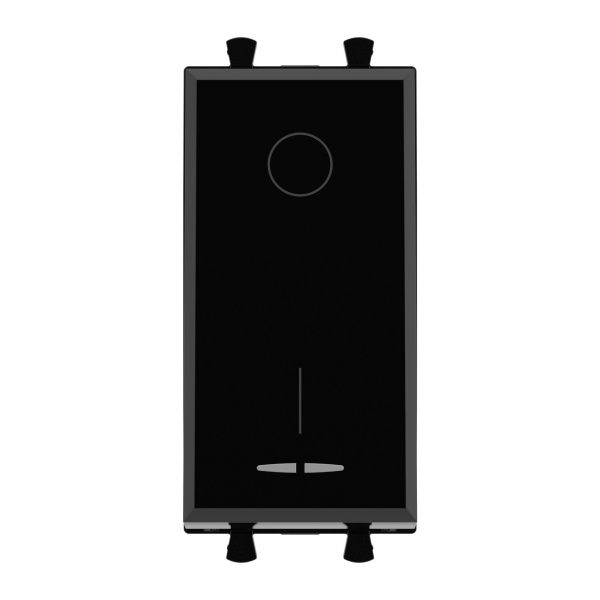 Выключатель двухполюсный одноклавишный модульный, Avanti, черный квадрат, 1 модуль Выключатель двухполюсный одноклавишный модульный, Avanti, черный квадрат, 1 модуль