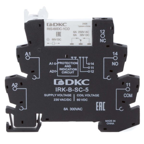 Реле интерфейсное, 1CO, ком. ток 6А, AgSnO2, напряжение 230V AC/DC, винтовые клеммы. Реле интерфейсное, 1CO, ком. ток 6А, AgSnO2, напряжение 230V AC/DC, винтовые клеммы.
