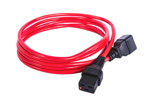 Шнур питания с фиксатором IEC 60320 C19/IEC 60320 C20, 16 А / 250 В (3 × 1,5), длина 3 м, красный Шнур питания с фиксатором IEC 60320 C19/IEC 60320 C20, 16 А / 250 В (3 × 1,5), длина 3 м, красный
