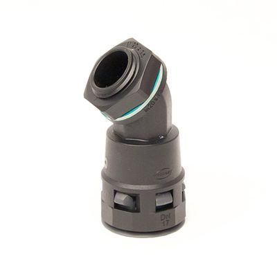 Монтажный комплект муфта 45 грд. труба-коробка DN 23 мм, М25х1,5, полиамид, цвет черный Монтажный комплект муфта 45 грд. труба-коробка DN 23 мм, М25х1,5, полиамид, цвет черный