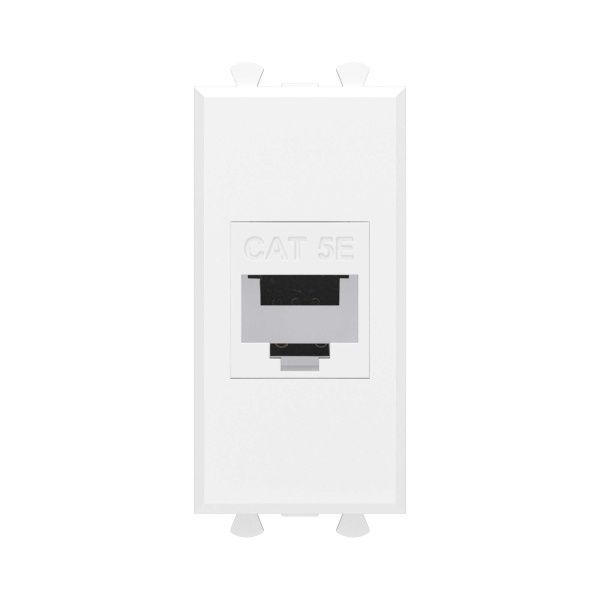 Компьютерная розетка RJ-45 без шторки модульная, кат.5е, Avanti, белое облако, 1 модуль Компьютерная розетка RJ-45 без шторки модульная, кат.5е, Avanti, белое облако, 1 модуль