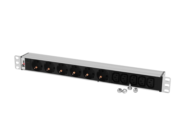 Гор блок розеток Rem-10, 1×10A, инд, 6S, 5C13, 19", вход C14 Гор блок розеток Rem-10, 1×10A, инд, 6S, 5C13, 19", вход C14