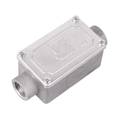 Коробка протяжная алюминиевая, 2 ввода 180°, М20х1,5 ,IP55, 118х51х42мм Коробка протяжная алюминиевая, 2 ввода 180°, М20х1,5 ,IP55, 118х51х42мм