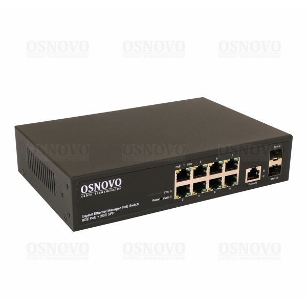 Управляемый L2 PoE коммутатор Gigabit Ethernet на 8 RJ45 PoE + 2 x GE SFP порта Управляемый L2 PoE коммутатор Gigabit Ethernet на 8 RJ45 PoE + 2 x GE SFP порта