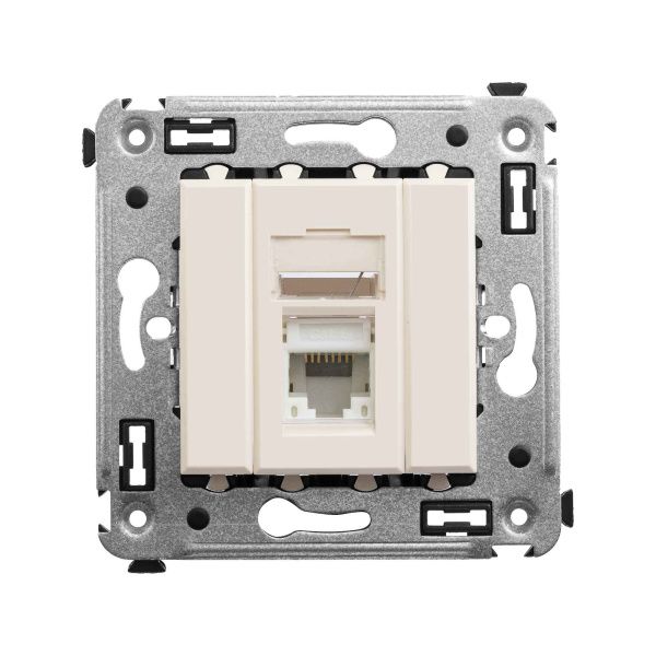 Компьютерная розетка RJ-45 в стену, кат.6А одинарная, Avanti, ванильная дымка Компьютерная розетка RJ-45 в стену, кат.6А одинарная, Avanti, ванильная дымка