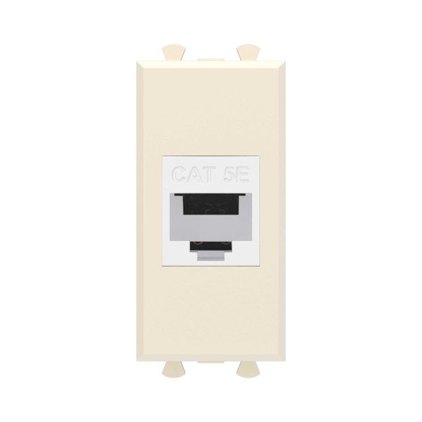Компьютерная розетка RJ-45 без шторки модульная, кат.5е, Avanti, ванильная дымка, 1 модуль Компьютерная розетка RJ-45 без шторки модульная, кат.5е, Avanti, ванильная дымка, 1 модуль