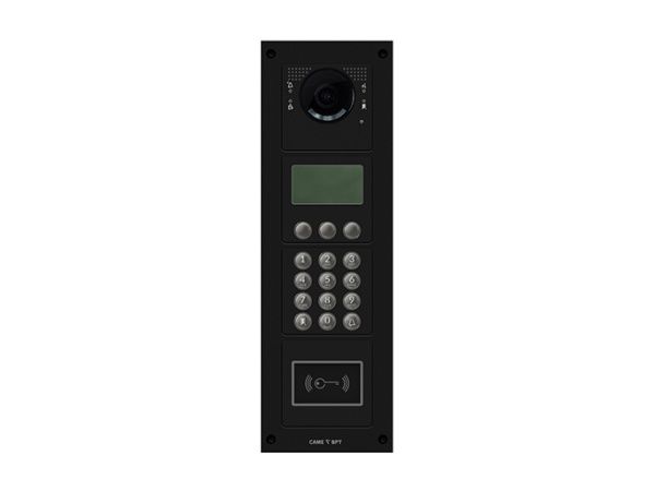 Вызывная вандалозащитная IP-видеопанель с кодонаборной клавиатурой, дисплеем и считывателем, 4 модуля, цвет темно-серый MTM-R26 Вызывная вандалозащитная IP-видеопанель с кодонаборной клавиатурой, дисплеем и считывателем, 4 модуля, цвет темно-серый MTM-R26