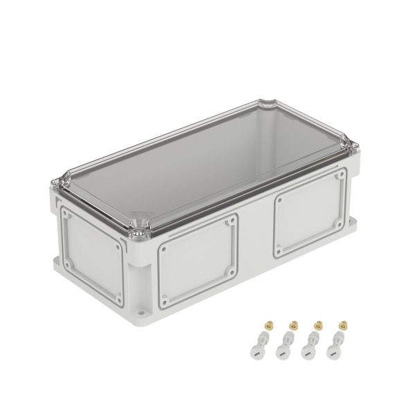 Корпус RAM box без МП 400х200х146 мм, с фланцами, прозрачная крышка высотой 21 мм, IP66/IP67 Корпус RAM box без МП 400х200х146 мм, с фланцами, прозрачная крышка высотой 21 мм, IP66/IP67
