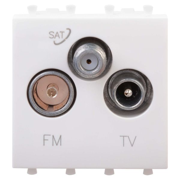Розетка TV-FM-SAT модульная, Avanti, белое облако, 2 модуля Розетка TV-FM-SAT модульная, Avanti, белое облако, 2 модуля