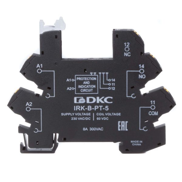 Колодка ультратонкая для реле серии RIS, вх. напр. 230V AC/DC, push-in клеммы Колодка ультратонкая для реле серии RIS, вх. напр. 230V AC/DC, push-in клеммы