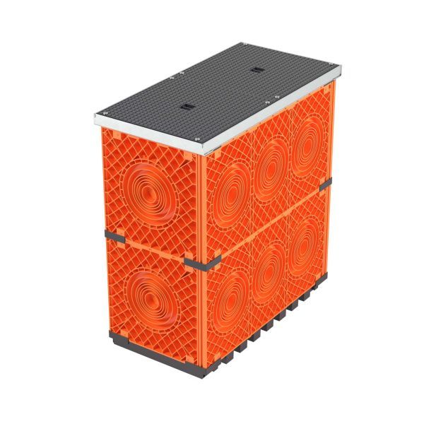 Колодец пластиковый для кабельной канализации с крышками, F0,750х375х750 Колодец пластиковый для кабельной канализации с крышками, F0,750х375х750