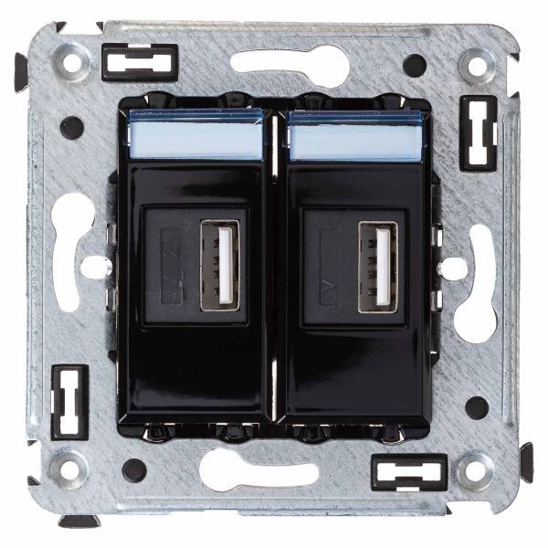 USB зарядное устройство в стену 2.1 А, Avanti, черный квадрат USB зарядное устройство в стену 2.1 А, Avanti, черный квадрат