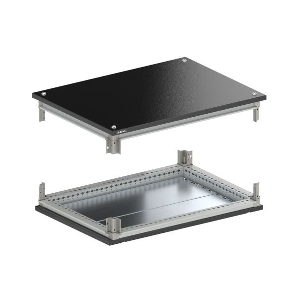 Крыша и основание RAL9005 с направляющими для корпусов CQE N, ШхГ 1000х500 мм, комплект RAM block Крыша и основание RAL9005 с направляющими для корпусов CQE N, ШхГ 1000х500 мм, комплект RAM block