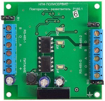 Модуль повторителя-разветвителя RS-485/RS-485/RS-485G с гальванической развязкой Модуль повторителя-разветвителя RS-485/RS-485/RS-485G с гальванической развязкой