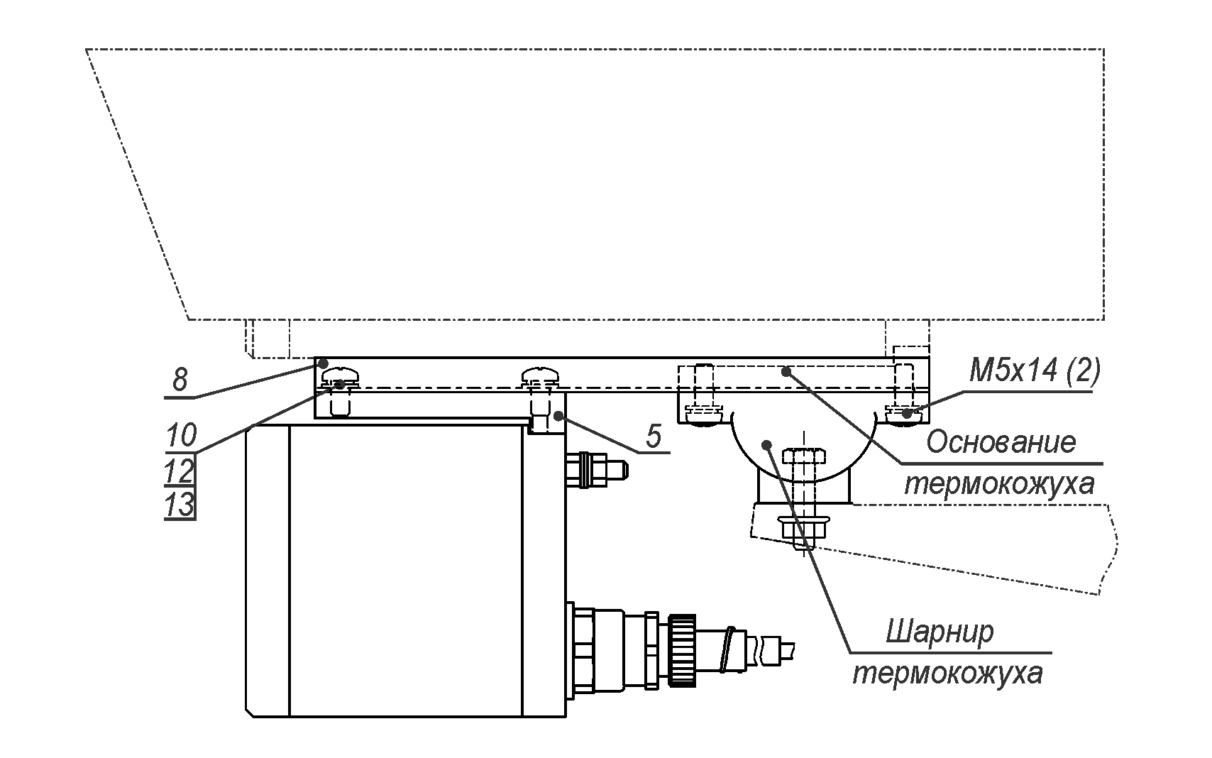 Установка прожектора ПИП ВБ исп.88 (А) на видеокамеры в термокожухе ТГБ 4М Ex IIC Установка прожектора ПИП ВБ исп.88 (А) на видеокамеры в термокожухе ТГБ 4М Ex IIC