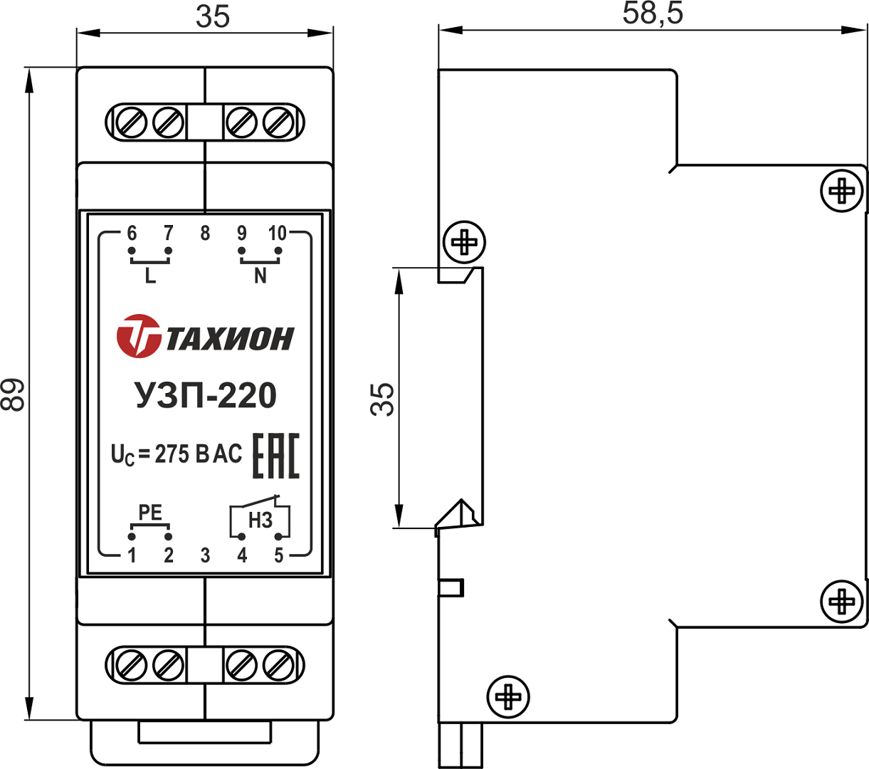 Устройство защиты электропитания 230 В AC УЗП-220. Изображение 1 Устройство защиты электропитания 230 В AC УЗП-220. Изображение 1