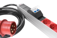 Верт блок розеток Rem-2MC, монит, измер, 3×16A, 30S, 2100мм, шнур 3м IEC309
