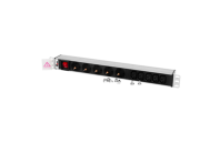 Гор блок розеток Rem-10, 1×10A, выкл, 5S, 5C13, 19", вход C14