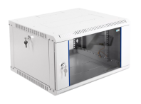 Шкаф телекоммуникационный настенный разборный ЭКОНОМ 6U (600 × 520) дверь стекло