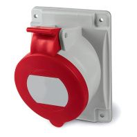 Розетка панельная с наклоном IP44 32А 3P+E+N 400В.Пружинный зажим.