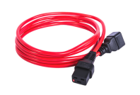 Шнур питания с фиксатором IEC 60320 C19/IEC 60320 C20, 16 А / 250 В (3 × 1,5), длина 3 м, красный