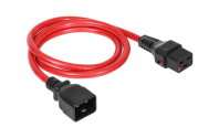 Шнур питания термостойкий с фиксатором IEC60320 C19 / IEC60320 C20, 16А, 250В (3×2,5), 1м, красный